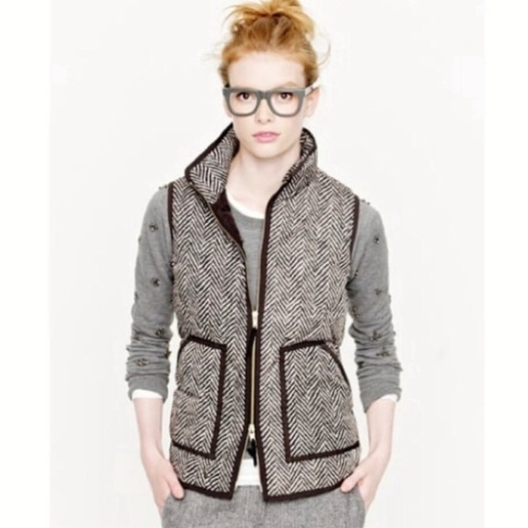 J. Crew Excursion Herringbone Puffer Vest Size XS - Picture 5 of 12